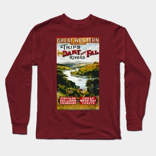 Vintage Travel Poster - Dart and Fal Rivers Long Sleeve T-Shirt